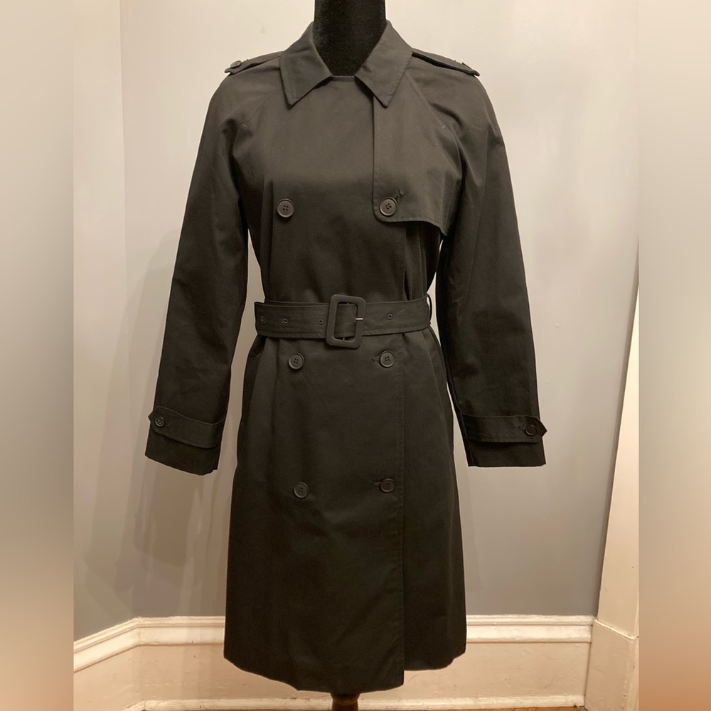 BNWT GALERIES LAFAYETTE Black Trench Coat, size 38FR (=8US)